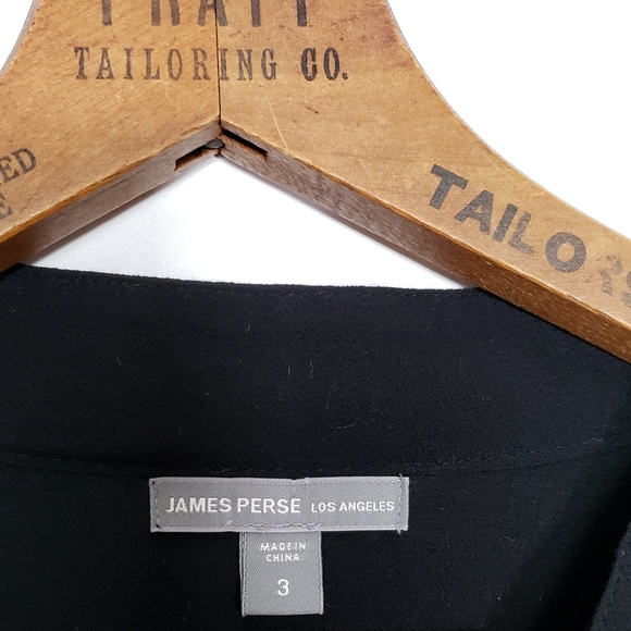 James Perse Los Angeles Black Henley Shirt - Picture 3 of 5